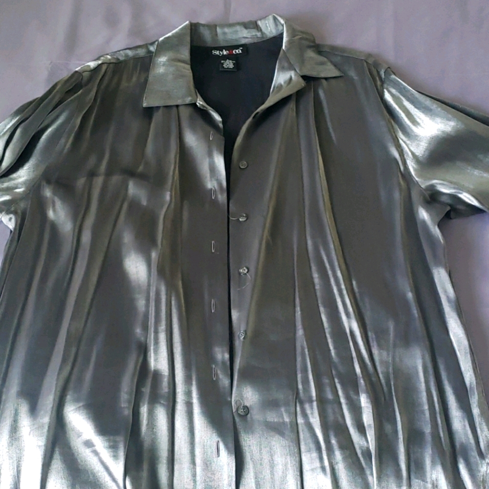 Shimmery Gray Blouse